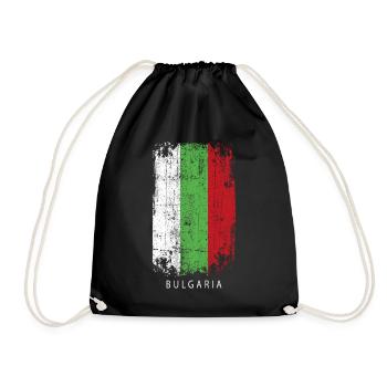 Souvenir with the flag of Bulgaria - Drawstring Bag - black - Front