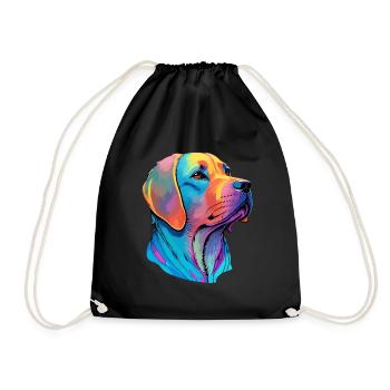 Labrador Color Splash Dog - Artful Dog Love - Drawstring Bag - black - Front