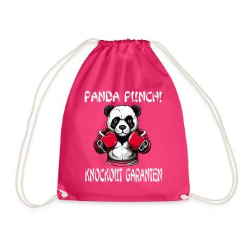 Panda Boxer Boxender Pandabär - Turnbeutel - Fuchsia - Vorne