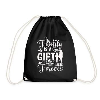 Family is a gift that lasts forever Relatives - Drawstring Bag - black - Front