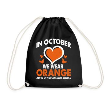 In October we carry the Orange Adhd Syndrome - Drawstring Bag - black - Front