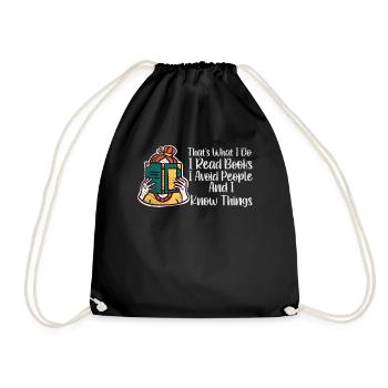 Book Lover Literature Book Reading Novels - Drawstring Bag - black - Front