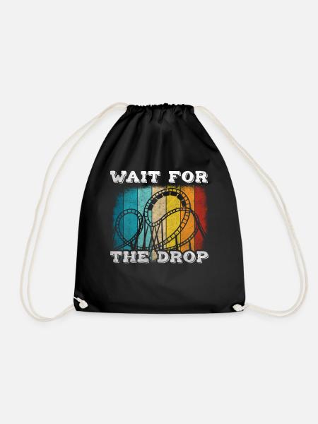 Wait For The Drop Roller Coaster - Drawstring Bag - black