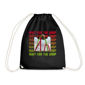 Wait For The Drop Roller Coaster - Drawstring Bag - black - Front