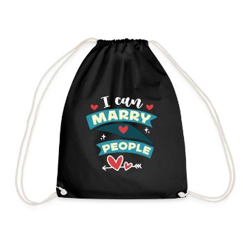 Officiant I Can Marry People Marriage Officiant - Drawstring Bag - black - Front