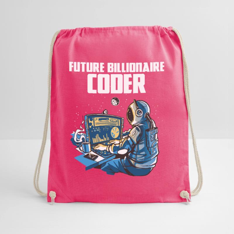 Future billionaire coder Drawstring Bag