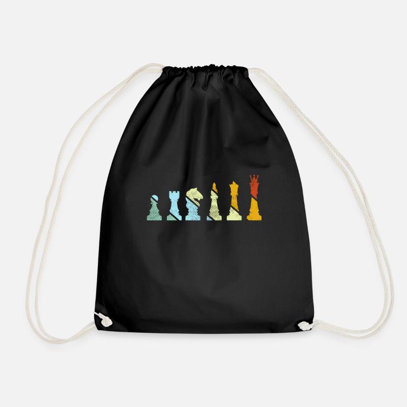 Schach Retro - Turnbeutel - Schwarz