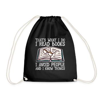 Book Lover Literature Book Reading Novels - Drawstring Bag - black - Front