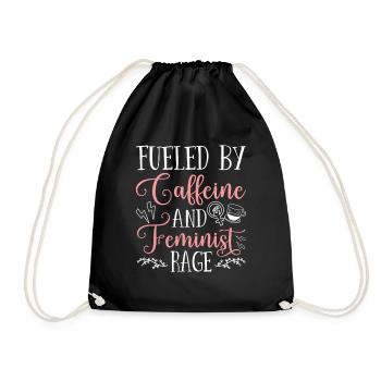 Alimenté par la caféine et la rage féministe - Sac de sport léger - noir - Devant