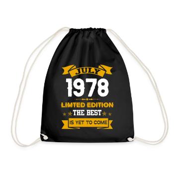 Juillet 1978 Cadeau d’anniversaire - Sac de sport léger - noir - Devant