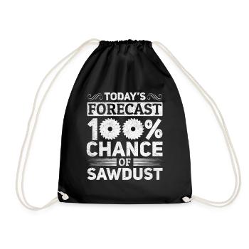 Prévision d’aujourd’hui 100% de chances de sciure de bois - Bricoleur - Sac de sport léger - noir - Devant