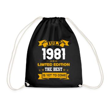 Juillet 1981 Cadeau d’anniversaire - Sac de sport léger - noir - Devant
