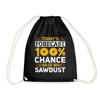 Prévision d’aujourd’hui 100% de chances de sciure de bois - Carpente - Sac de sport léger - noir - Devant