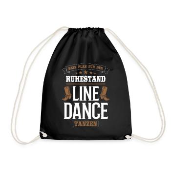 Linedance Line Dance Country Tanz Rentner Geschenk - Turnbeutel - Schwarz - Vorne