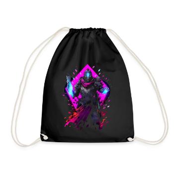 Epic Gamer Guardian in Vaporwave Synthwave Farben - Turnbeutel - Schwarz - Vorne