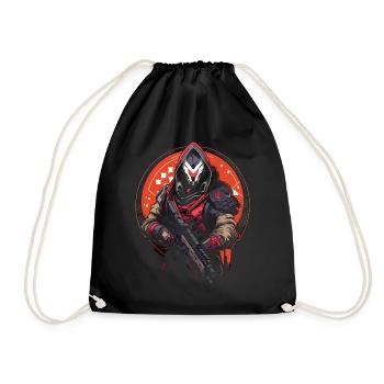 Epic Gamer Guardian mit Cape auf der Jagd Design - Turnbeutel - Schwarz - Vorne