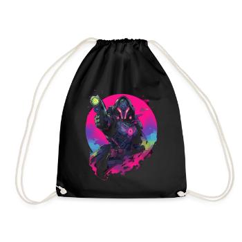 Epic Gamer Guardian in Vaporwave Synthwave Farben - Turnbeutel - Schwarz - Vorne