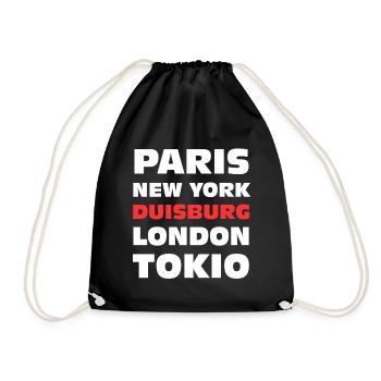Duisburg NRW funny city design - Drawstring Bag - black - Front
