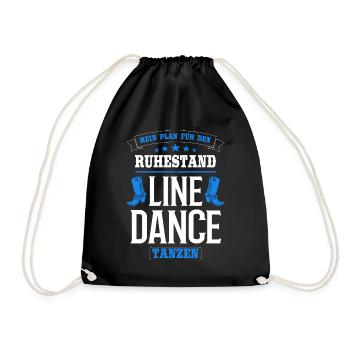 Linedance Line Dance Country Rentner Opa Geschenk - Turnbeutel - Schwarz - Vorne