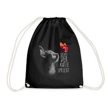 Die mit der Katze spricht - Turnbeutel - Schwarz - Vorne