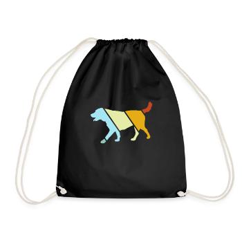 Hund Retro - Turnbeutel - Schwarz - Vorne
