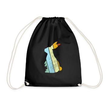 Lapin Rétro - Sac de sport léger - noir - Devant
