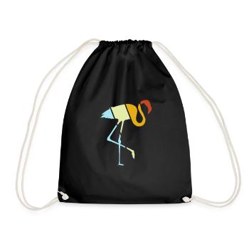 Flamant rose Rétro - Sac de sport léger - noir - Devant
