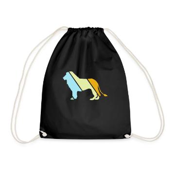 Lion rétro - Sac de sport léger - noir - Devant
