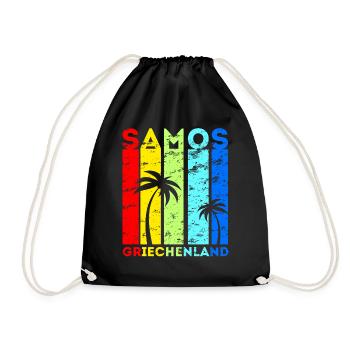 Samos Griechenland Insel Urlaub Idee - Turnbeutel - Schwarz - Vorne