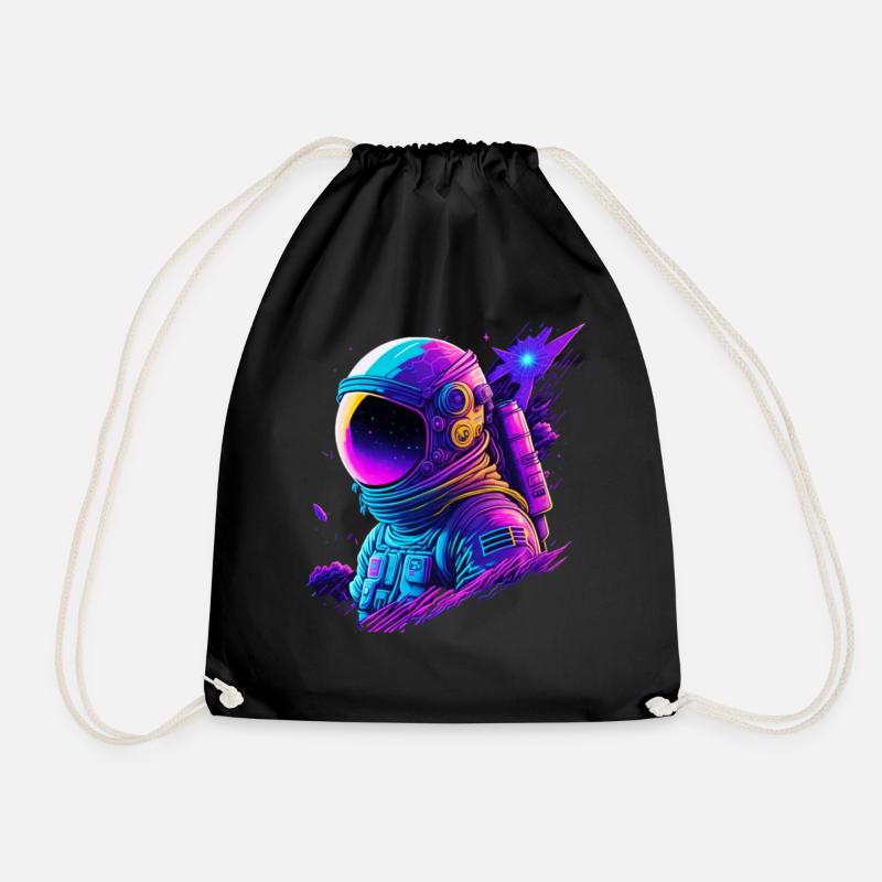 Synthwave Astronaut Space Explorer - Turnbeutel - Schwarz