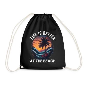 La vie est meilleure à la plage-rétro - Sac de sport léger - noir - Devant
