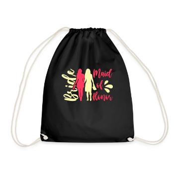 Maid Of Honor Bride Bachelorette Party Marriage - Drawstring Bag - black - Front