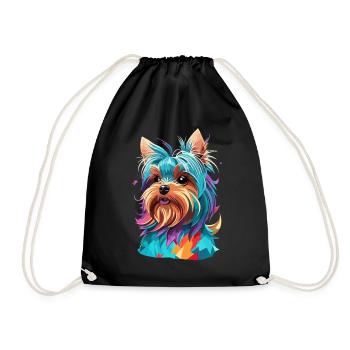 Der Yorkshire Terrier Polygon Hund Kunst Hunde - Turnbeutel - Schwarz - Vorne