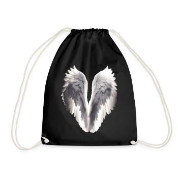 Angel wings - Drawstring Bag - black - Front