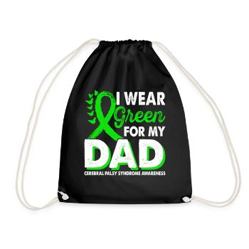 Wear green for Awareness Month for - Drawstring Bag - black - Front