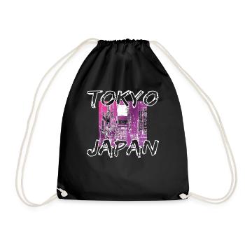 Japan Tokyo Urban Streetwear Retro - Drawstring Bag - black - Front