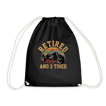 Motortrike Three Wheeled Motorcycle Triker - Drawstring Bag - black - Front