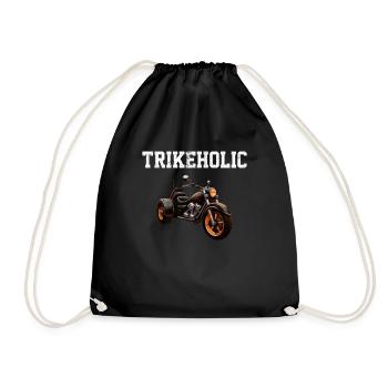 Motortrike Three Wheeled Motorcycle Triker - Drawstring Bag - black - Front