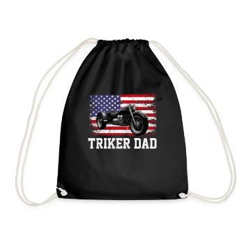 Motortrike Three Wheeled Motorcycle Triker - Drawstring Bag - black - Front