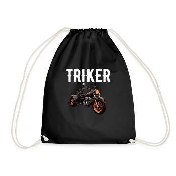 Motortrike Three Wheeled Motorcycle Triker - Drawstring Bag - black - Front