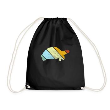 Turtle Retro - Drawstring Bag - black - Front
