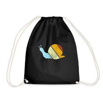 Snail Retro - Drawstring Bag - black - Front