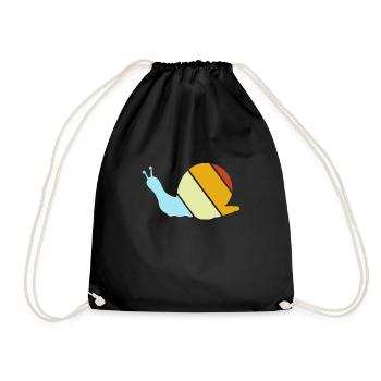 Snail Retro - Drawstring Bag - black - Front