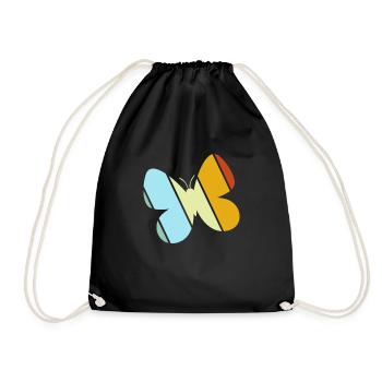 Schmetterling Retro - Turnbeutel - Schwarz - Vorne