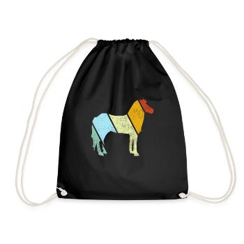 Pferd Retro - Turnbeutel - Schwarz - Vorne