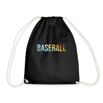 Baseball Retro - Turnbeutel - Schwarz - Vorne