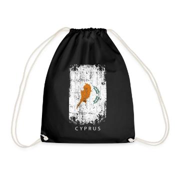 Souvenir with the country flag of Cyprus - Drawstring Bag - black - Front