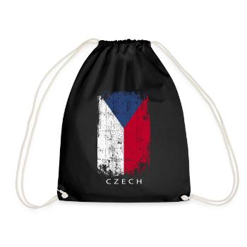 Souvenir with the flag of the Czech Republic - Drawstring Bag - black - Front