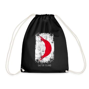 Souvenir with the country flag of Easter Island - Drawstring Bag - black - Front