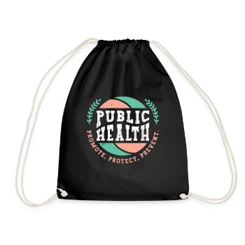 Public Health Promote Protect Prevent Virologist - Drawstring Bag - black - Front